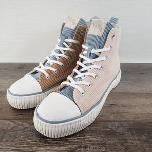 Pep Step Corduroy Shoe Womens 11 High Top Sneaker Color Block Pastel